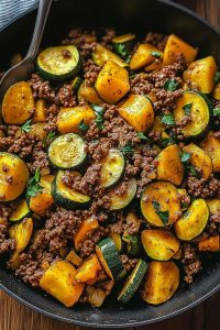 Ground Beef Zucchini Skillet