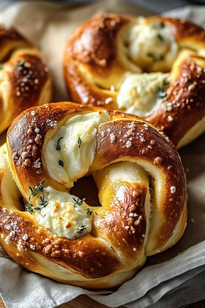 Mozzarella Stuffed Soft Pretzels