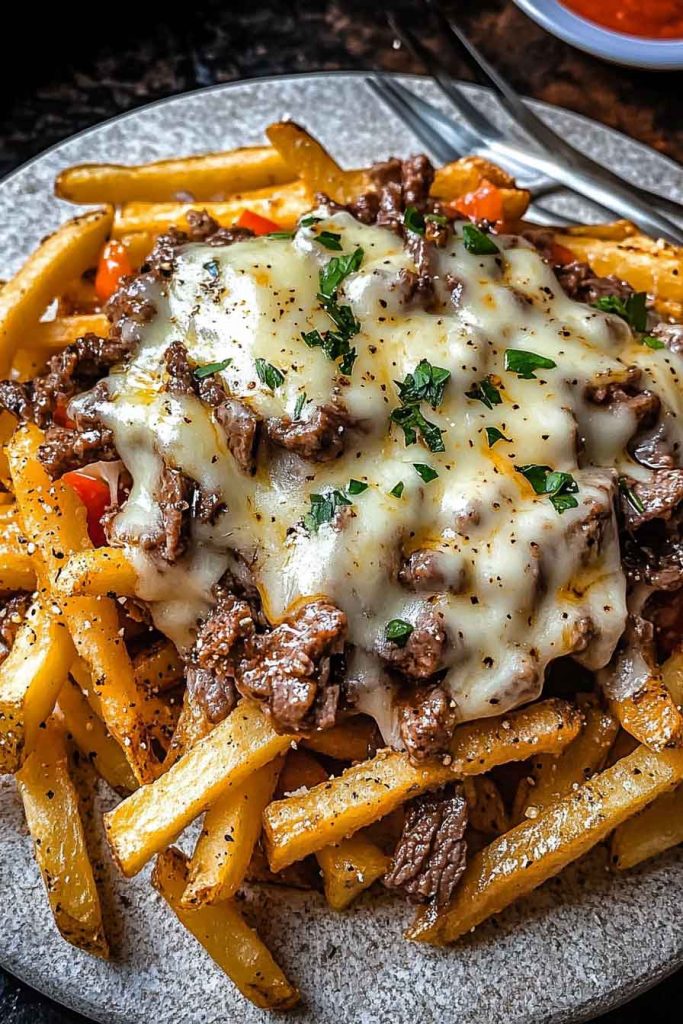 How to Make Philly Steak Cheese Fries 