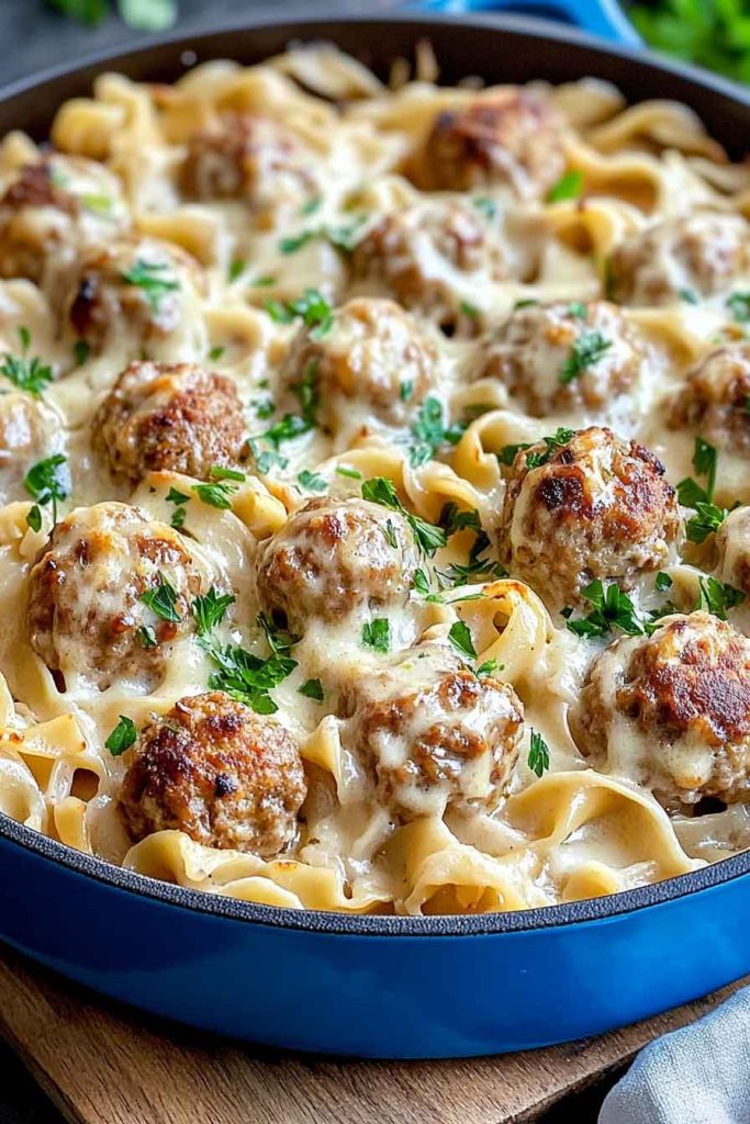 Swedish Meatball Noodle Bake