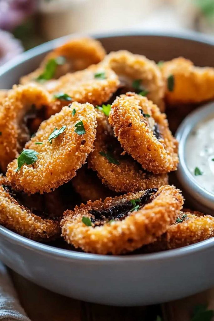 Fried Mushrooms with Ranch Dip