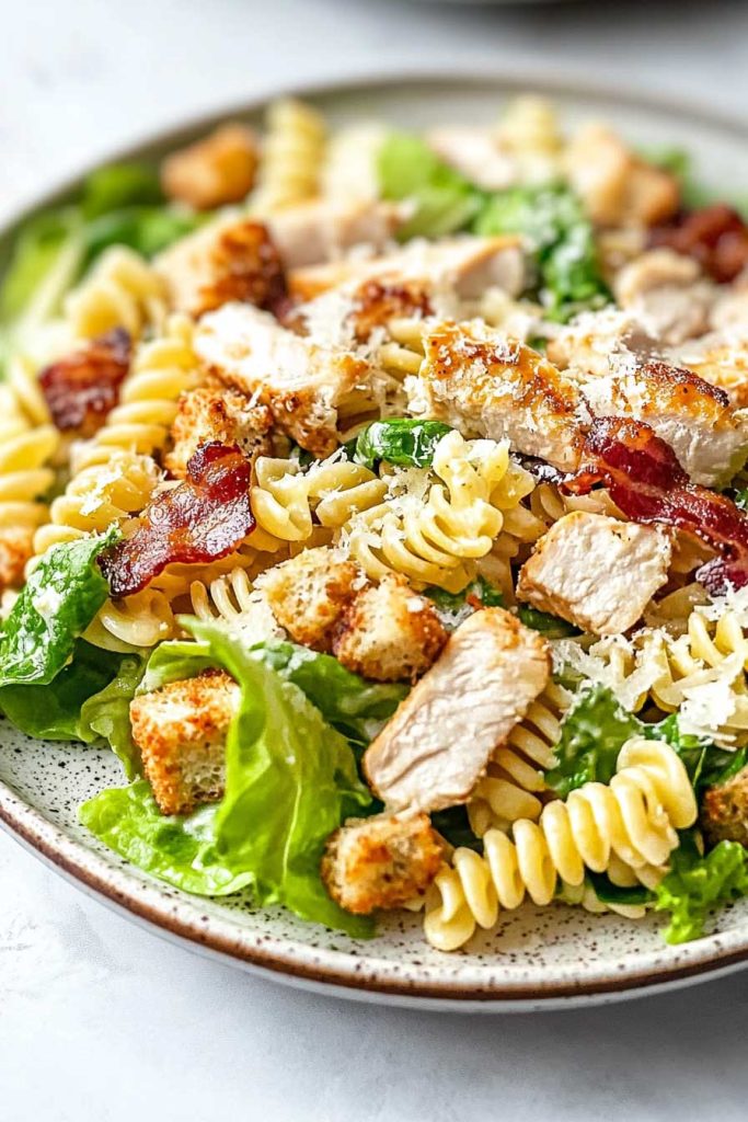 Ingredients for Chicken Caesar Pasta Salad