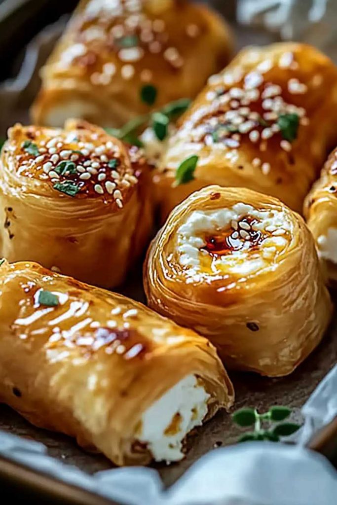 Oven Fried Feta Rolls