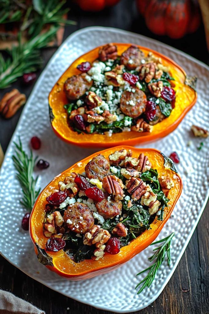 Sausage Stuffed Butternut Squash