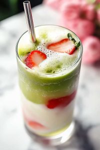 Strawberry Iced Matcha Latte