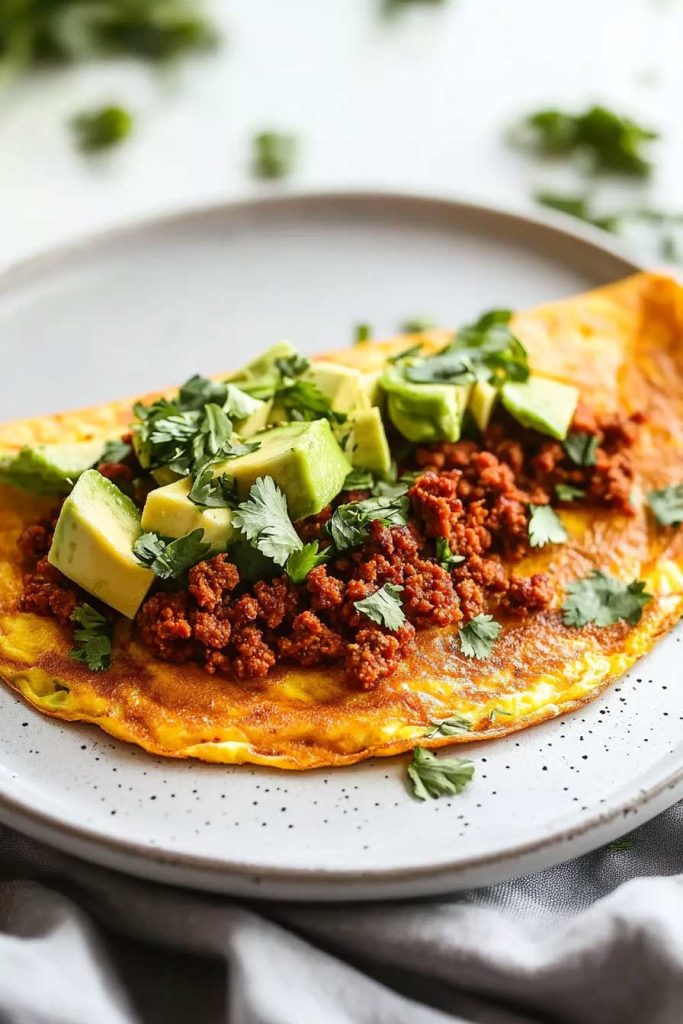 Ingredients for the Whole30 Keto Chorizo Omelette